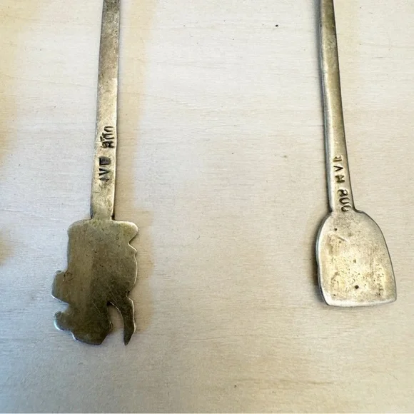 Two Vintage/Antique Sterling Silver Mexico Figural & One Unmarked Mini Spoons